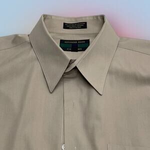 ALEXANDER JULIAN Mens Large Tan Dress Shirt
